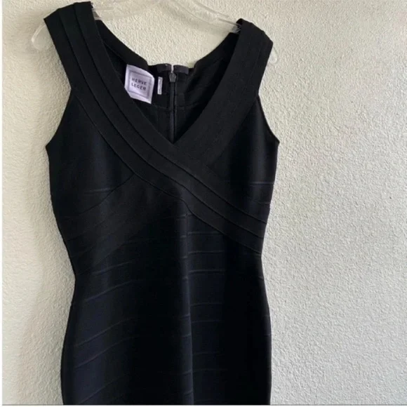 Herve Leger Knit Bandage Bodycon Dress Black